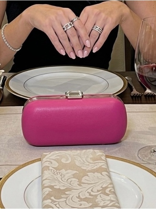Michael Kors Handbags - Michael Kors- Elegant Pink Women’s Clutch - Structured Hardcase Evening Bag